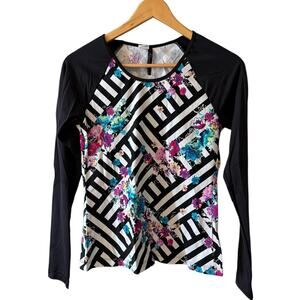 Kenneth Cole Long Sleeve Beach Swim Shirt Floral Print S